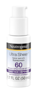 Neutrogena Ultra Sheer Face Sunscreen with Vitamin E & SPF 60, Sunscreen for Face with Broad Spectrum UVA/UVB Protection, Fragrance-Free
